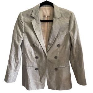 Rebecca Taylor Grey/Silver Linen Blazer
